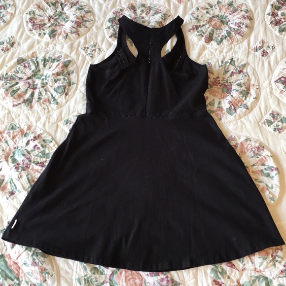 RVCA Silverleaf Summer Mini Dress with Crochet Cutouts in Black, S - Picture 7 of 10